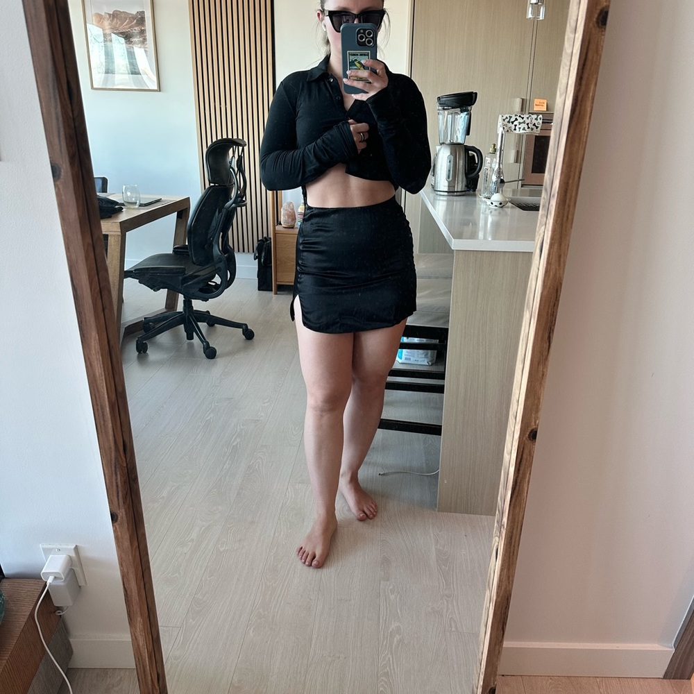 Wilfred Black Satin Skirt